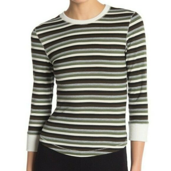 NWT Free People Good On You Army ¾ Sleeve Tee - Picture 2 of 4